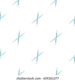 Blue plastic cotton swabs pattern seamless for any design vector illustration