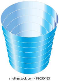 Blue plastic cup for cold drinks. Vector illustration.