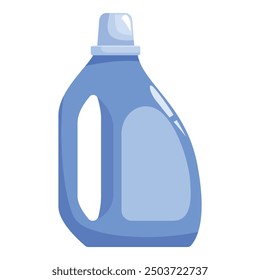 Blue plastic detergent bottle standing up is perfect for showcasing cleaning products