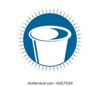 blue plastic glass icon image vector circle