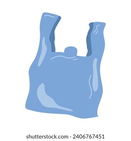 blue plastic grocery bag illustration