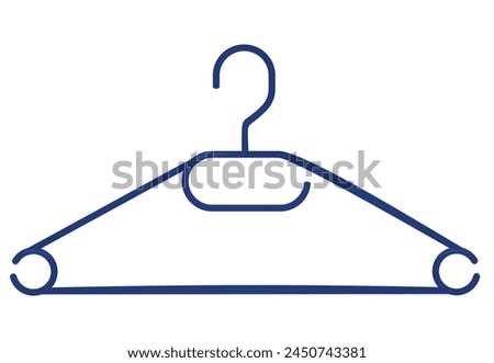 Blue plastic hanger.  vector illustration