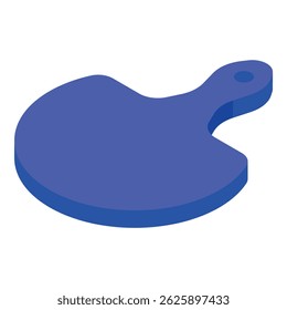 Blue plastic kitchen cutting board is lying on a white background
