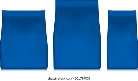 blue plastic packaging isolated on white background