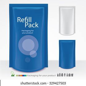 blue plastic packaging ready for your design. isolated over white background. vector