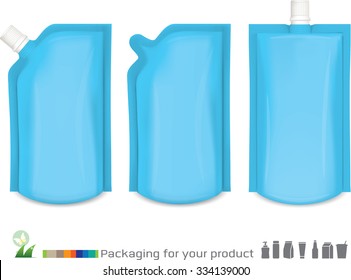 blue plastic packaging ready for your design. isolated over white