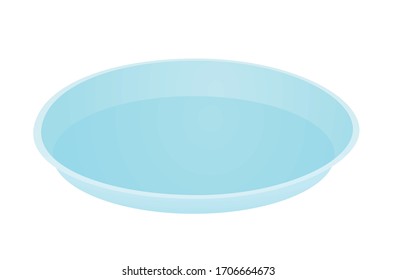 Blue plastic plate. vector illustration