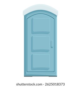 Cabine de vaso sanitário portátil de plástico azul no chão