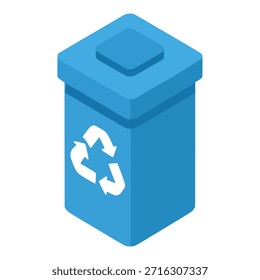 azul plástico lixeira eco natureza plana cor vetor ilustração modelo design
