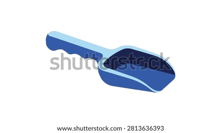 blue plastic shovel with ergonomic handle suitable for gardening and construction tasks, featuring a sturdy scoop and vibrant color for outdoor work