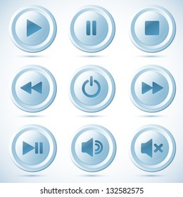 Blue plastic vector navigation buttons