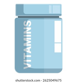 Blue plastic vitamins bottle standing up isolated on a white background - Powered by Shutterstock - Get 15% off with code: PIKWIZARD15