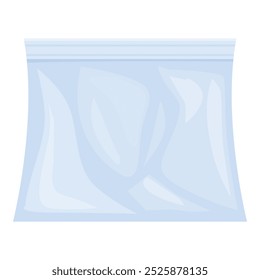 Saco de zíper plástico azul com fechadura está deitado sobre fundo branco