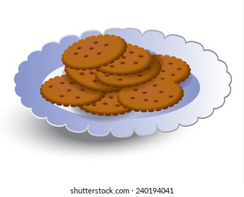 Blue plate with cookies