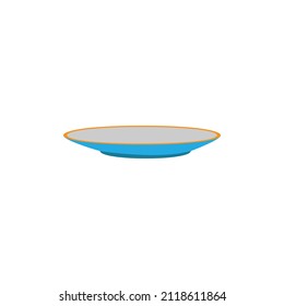 Blue plate. This kitchenware-themed vector illustration can use for icons, logos, stickers, patches, labels, signs, badges, certificates, or flayer decorations.