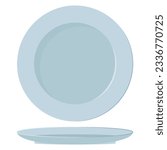 Blue plate top and side view