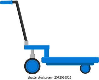 Blue platform trolley, illustration, vector on a white background.