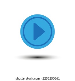 Blue play button. Digital technology. Vector illustration.