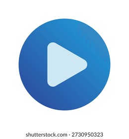 Blauer Play-Button-Symbol einzeln auf Weiß. Video Media Player Startsymbol, Digital Multimedia Interface, Music Streaming App, Audio Control und Next Sign Vector Illustration.
