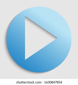 BLUE PLAY BUTTON ICON SIGN VECTOR 