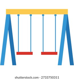 Icono azul del sistema del columpio del patio para la diversión al aire libre y las áreas del Ocio del jardín de infantes