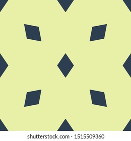 Blue Playing card with diamonds symbol icon isolated seamless pattern on yellow background. Casino gambling.  Vector Illustration