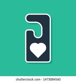 Blue Please do not disturb with heart icon isolated on green background. Hotel Door Hanger Tags. Vector Illustration Blue Please do not disturb with heart icon isolated on green background. Hotel Door Hanger Tags. Vector Illustration