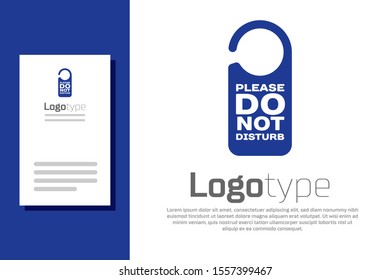 Blue Please do not disturb icon isolated on white background. Hotel Door Hanger Tags. Logo design template element. Vector Illustration