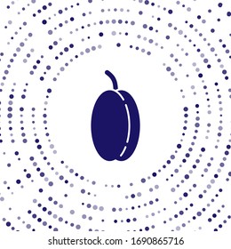 Blue Plum fruit icon isolated on white background. Abstract circle random dots. Vector Illustration