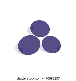Blue plum icon in isometric 3d style on a white background
