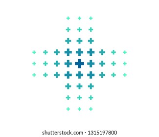 Blue Plus Cross Pattern Proximity Cross Design