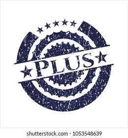 Blue Plus distressed rubber grunge seal