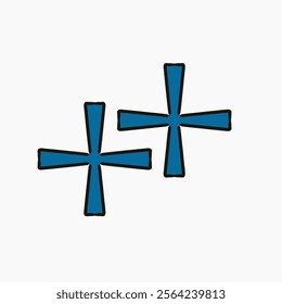 a blue plus stars elements abstract design vector