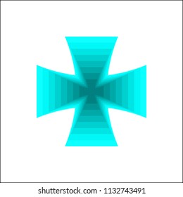 Blue plus symbol on white background vector.