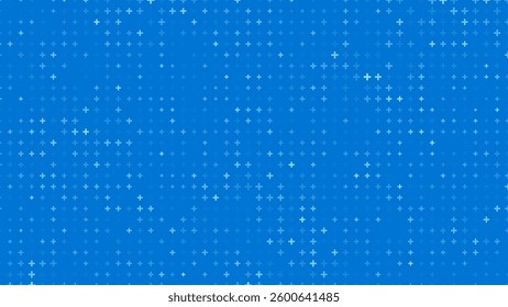 Blue Plus Symbols Medical Pattern. Ideal for Healthcare, Technology, and Science Designs. Perfect for Medical Branding, Hospital Websites, and Infographics. Vector Illustration.
