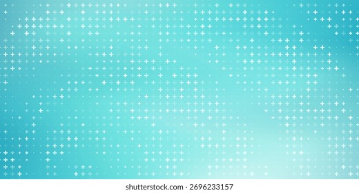 Blau Plus Symbole medizinisches Muster. Ideal für das Gesundheitswesen, Technologie- und Wissenschaftsdesign. Perfekt für medizinisches Branding, Krankenhaus-Websites und Infografiken. Vektorgrafik.