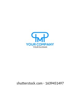 Blue PM Logo Design Vector