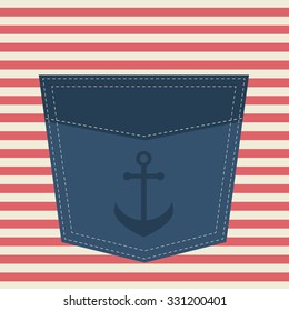 blue pocket with anchor
