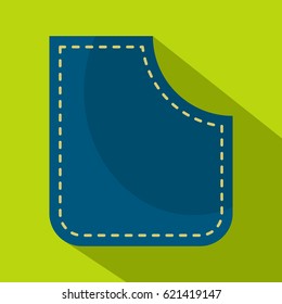 Blue pocket icon. Flat illustration of blue pocket vector icon for web on lime background