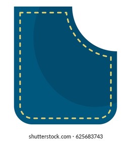 Blue pocket icon flat isolated on white background vector illustration