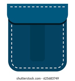 Blue pocket icon flat isolated on white background vector illustration