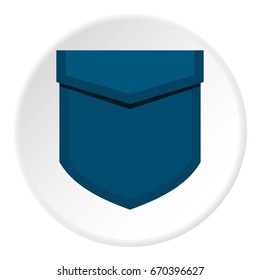 Blue pocket with valve icon in flat circle isolated vector illustration for web