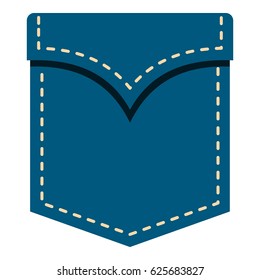 Blue pocket vector icon. Flat illustration of blue pocket vector icon isolated on white background