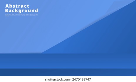Exhibición del podio azul, fondo mínimo, producto de exhibición del podio de la etapa 3D, soporte para mostrar productos cosméticos, ilustración Vector 3D EPS 10