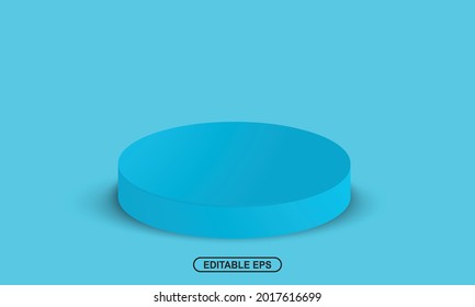 blue podium. High quality editable eps abstract 3d concept