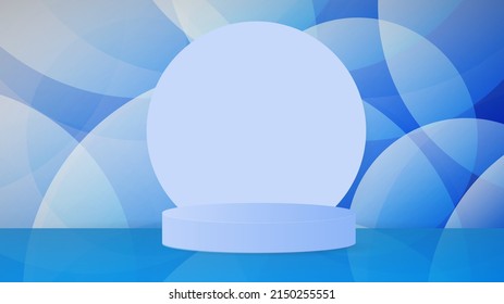 Blue Podium on blue background , Flat Modern design , illustration Vector EPS 10