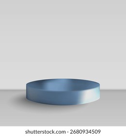 Pódio azul em um fundo de estúdio com uma sombra suave para publicidade. Eps 10
