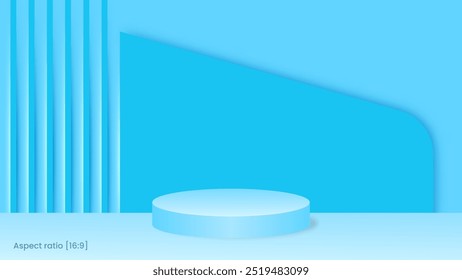 Blue podium for product showcase