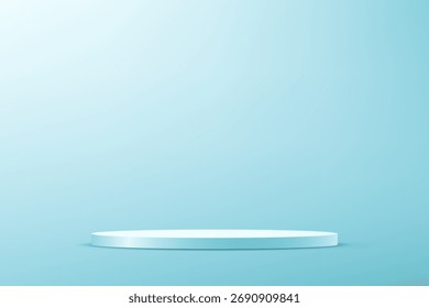 Podio azul realista 3d diseño de lujo mínima escena de la pared maqueta de exhibición del producto. Telón de fondo de negocios. Ilustración vectorial.