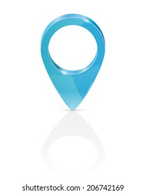 Blue pointer isolated on white background, illustration.